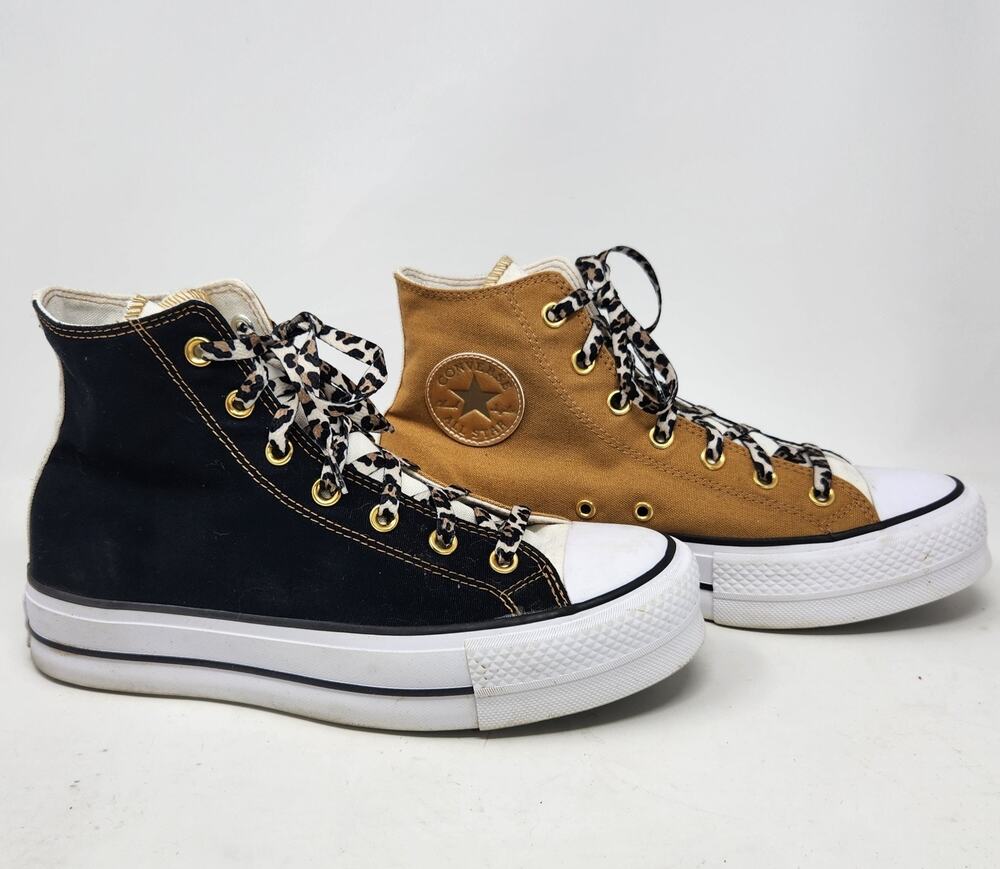 Converse Custom Chuck Taylor All Star Lift Platform Sneaker Black/Gold Women 9.5